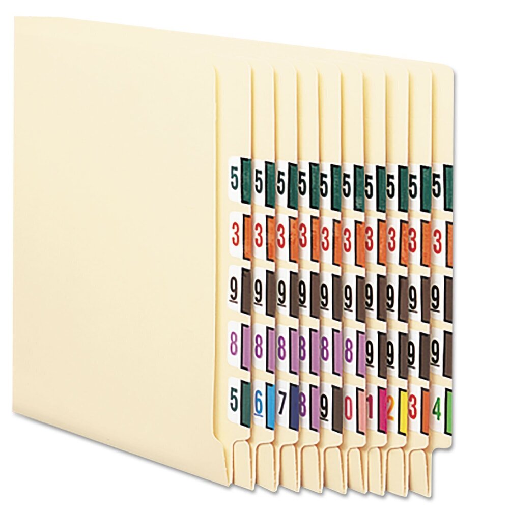 2988 BCCRN Bar-Style Color-Coded Numeric Label, 0-9, Label Roll, Assorted